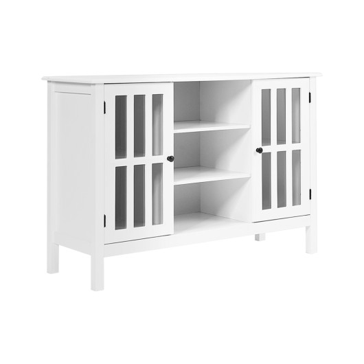 Wooden TV Stand Console Cabinet for 50 Inch TV-White - Image 6