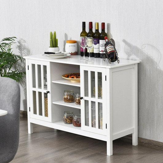 Wooden TV Stand Console Cabinet for 50 Inch TV-White - Image 4