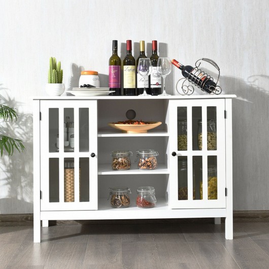 Wooden TV Stand Console Cabinet for 50 Inch TV-White - Image 5