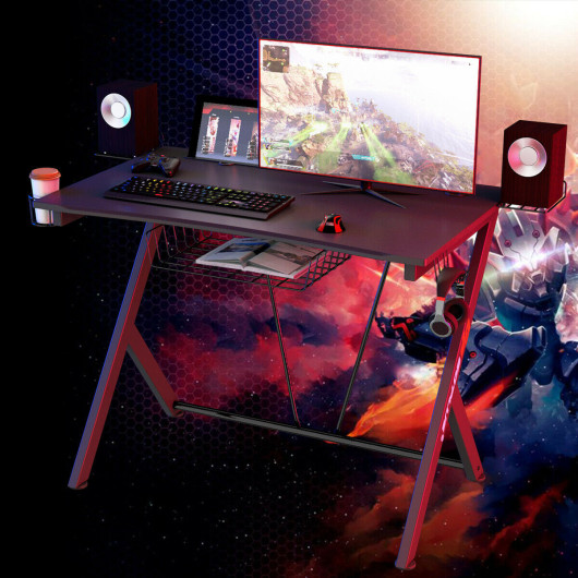 Multifunctional E-Sport Gaming Desk with Headset Hook and Cup Holder - Image 2