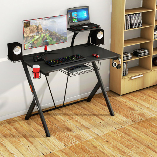 Multifunctional E-Sport Gaming Desk with Headset Hook and Cup Holder - Image 3