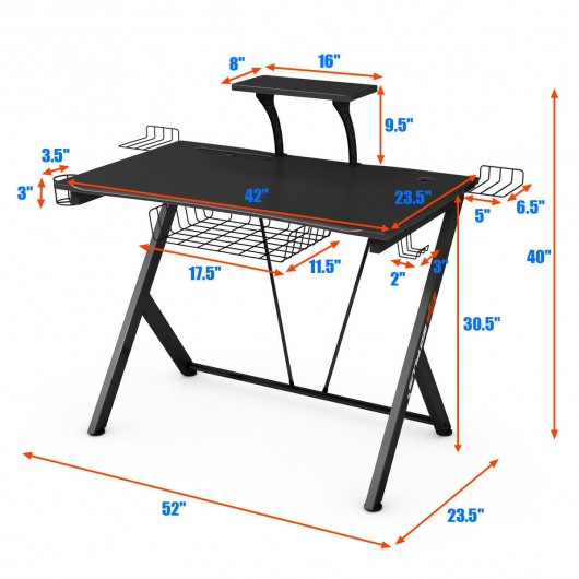 Multifunctional E-Sport Gaming Desk with Headset Hook and Cup Holder - Image 6