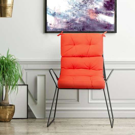 22 x 44 Inch Tufted Outdoor Patio Chair Seating Pad-Orange - Image 3