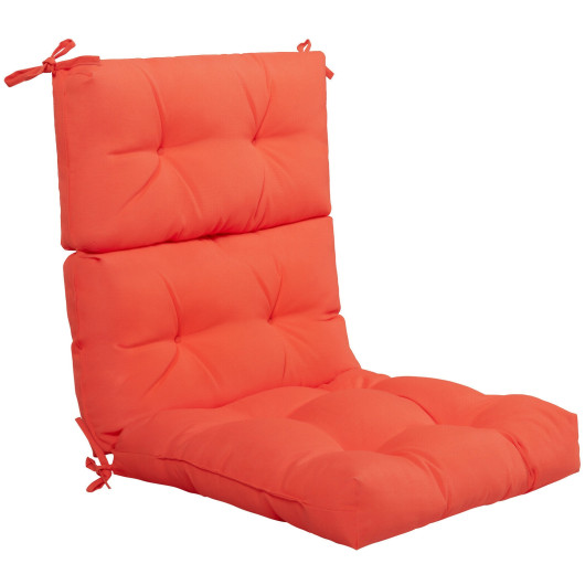 22 x 44 Inch Tufted Outdoor Patio Chair Seating Pad-Orange - Image 4