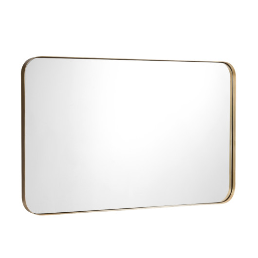 32" x 20" Metal Frame Wall-Mounted Rectangle Mirror-Golden