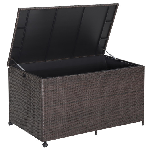 Outdoor Wicker Storage Box with Zippered Liner-133 Gallon - Image 6