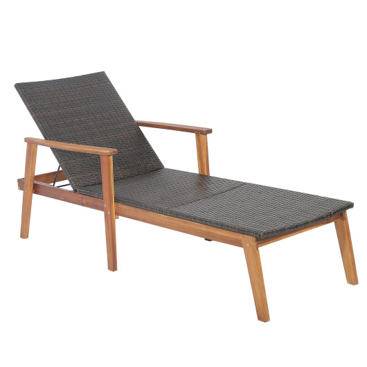 Patio Rattan Lounge Chair with 4-Position Adjustable Backrest - Image 6