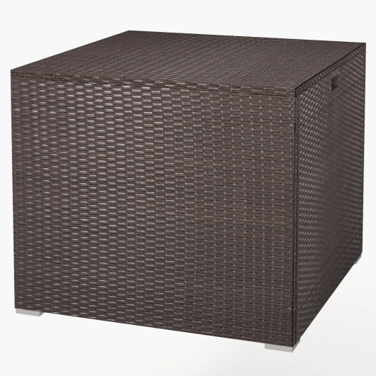 72 Gallon Rattan Outdoor Storage Box with Zippered Liner and Solid Pneumatic Rod - Image 2