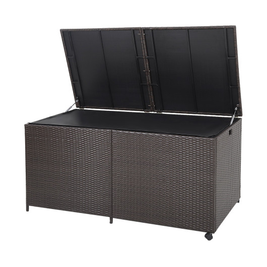 175 Gallon Outdoor Storage Box with Universal Wheels and Zippered Liner - Image 5