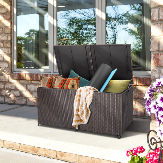 175 Gallon Outdoor Storage Box with Universal Wheels and Zippered Liner - Image 2