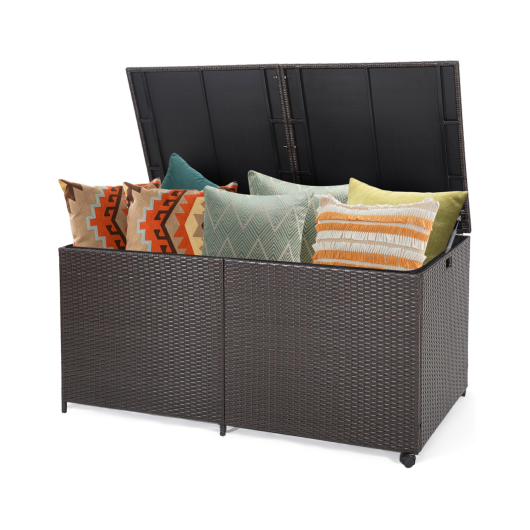 175 Gallon Outdoor Storage Box with Universal Wheels and Zippered Liner - Image 6