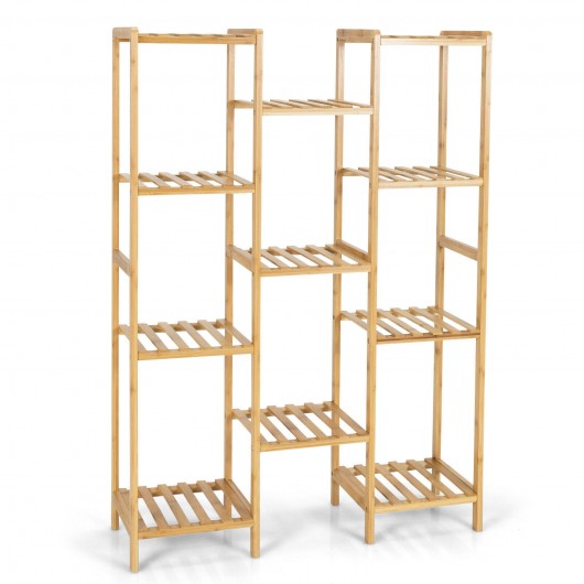 9-11-Tier Bamboo Plant Stand for Living Room Balcony Garden-11-Tier