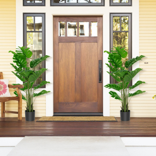 2 Pieces 5 Feet Artificial Monstera Tree Set - Image 6