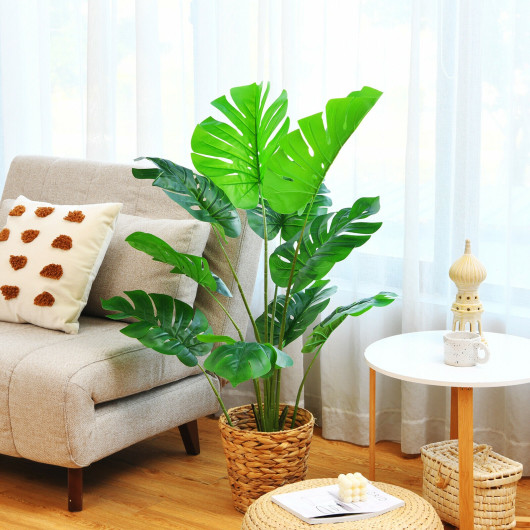 2 Pack Artificial Monstera Deliciosa Tree with 10 Leaves of Different Sizes - Image 4