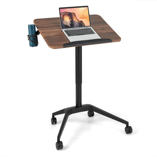 Pneumatic Standing Desk with Anti-fall Baffle and Cup Holder - Image 3