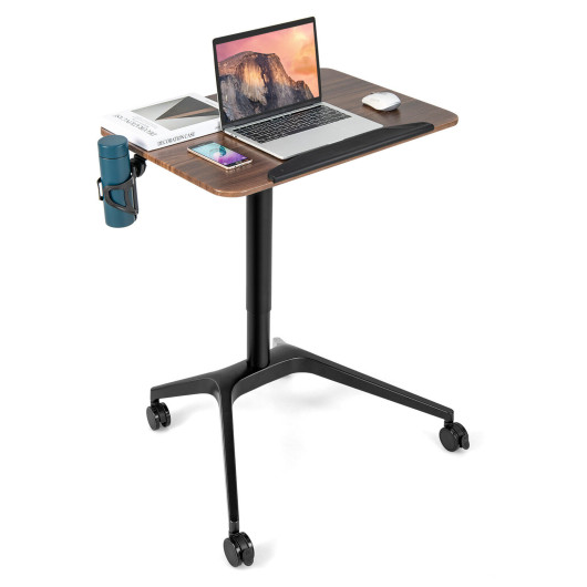 Pneumatic Standing Desk with Anti-fall Baffle and Cup Holder - Image 4
