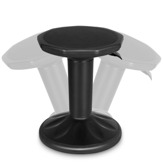 Adjustable Active Learning Stool Sitting Home Office Wobble Chair with Cushion Seat -Black - Image 5