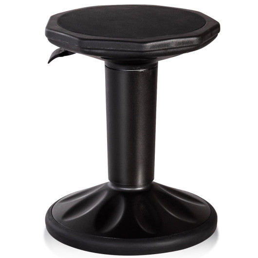 Adjustable Active Learning Stool Sitting Home Office Wobble Chair with Cushion Seat -Black - Image 6