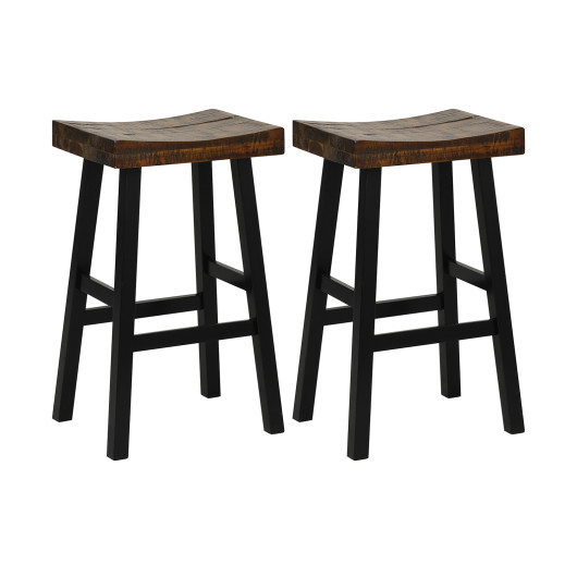 24"-29" Solid Wood Saddle-Seat with Curved Seat Surface and Comfortable Footrests-29 inches