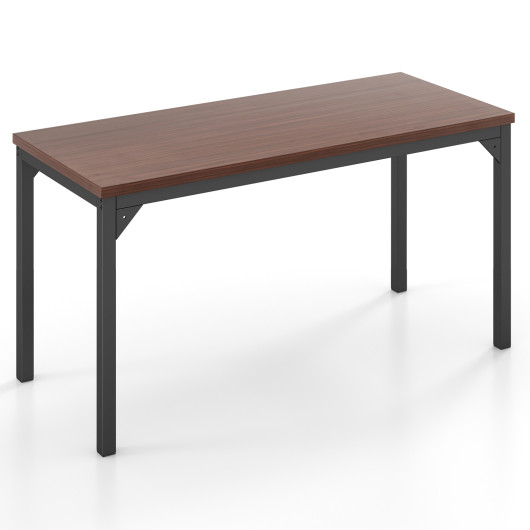 55 Inch Conference Table with Heavy-duty Metal Frame-Brown - Image 6