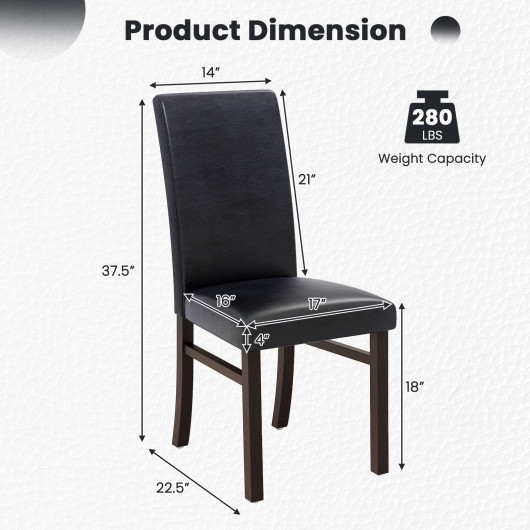 Upholstered Dining Chairs Set of 2 with Solid Rubber Wood Legs - Image 3