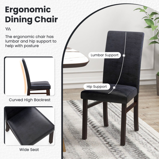 Upholstered Dining Chairs Set of 2 with Solid Rubber Wood Legs - Image 5