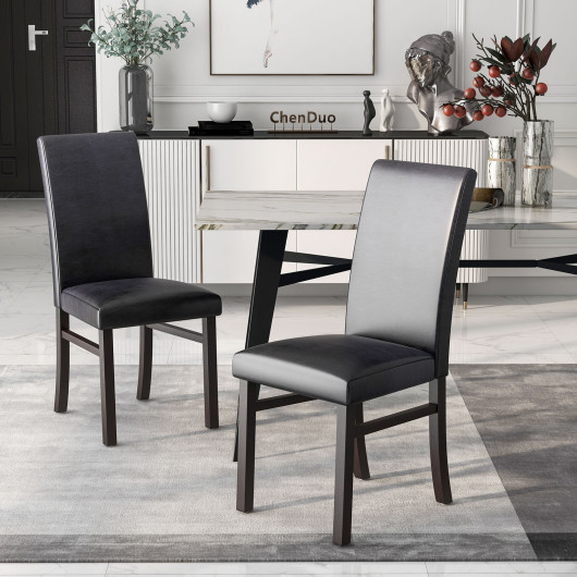 Upholstered Dining Chairs Set of 2 with Solid Rubber Wood Legs - Image 6