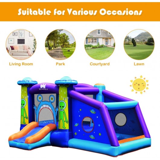 Inflatable Alien Style Kids Bouncy Castle with 480W Air Blower - Image 4