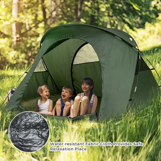 2-Person Outdoor Camping Tent with External Cover-Green - Image 5