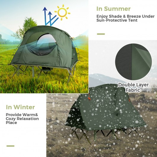 2-Person Outdoor Camping Tent with External Cover-Green - Image 2