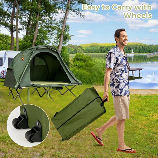2-Person Outdoor Camping Tent with External Cover-Green - Image 6