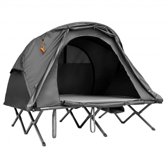2-Person Outdoor Camping Tent with External Cover-Gray - Image 4