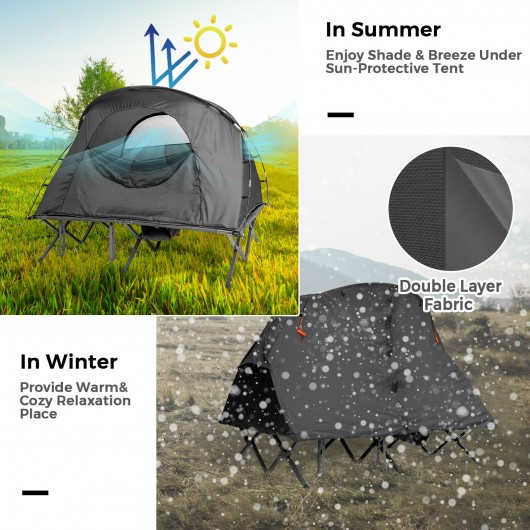 2-Person Outdoor Camping Tent with External Cover-Gray - Image 6