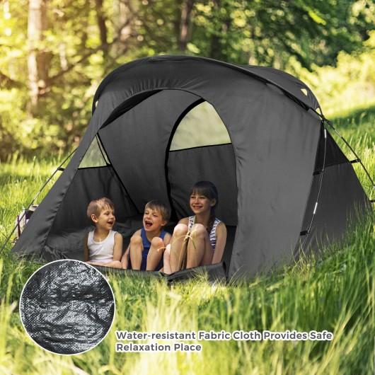 2-Person Outdoor Camping Tent with External Cover-Gray - Image 3