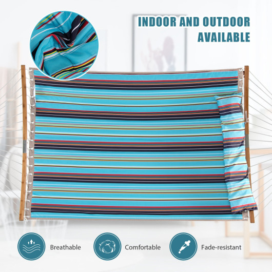 Outdoor Hammock with Detachable Pillow-Blue - Image 6