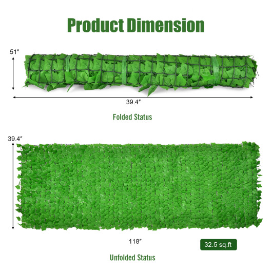 118 x 39 Inch Artificial Ivy Privacy Fence for Fence and Vine Decor - Image 3
