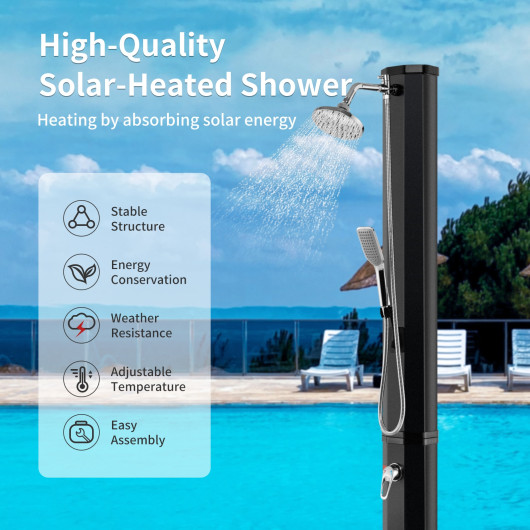 7.2 Feet 9.3 Gallon Solar Heated Shower with Hand and Foot Tap - Image 3