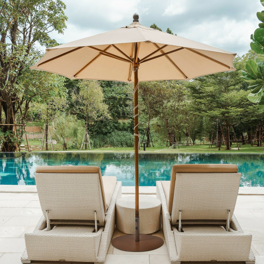29.5 Inch Outdoor Steel Umbrella Base Stand for Backyard and Poolside - Image 4