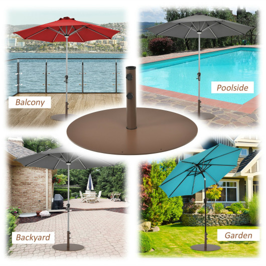 29.5 Inch Outdoor Steel Umbrella Base Stand for Backyard and Poolside - Image 5