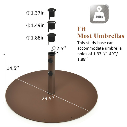 29.5 Inch Outdoor Steel Umbrella Base Stand for Backyard and Poolside - Image 6