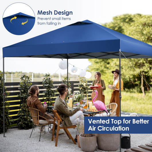 10 x 10 Feet Foldable Outdoor Instant Pop-up Canopy with Carry Bag-Blue - Image 4