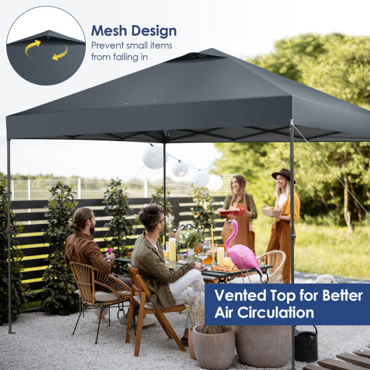 10 x 10 Feet Foldable Outdoor Instant Pop-up Canopy with Carry Bag-Gray - Image 3