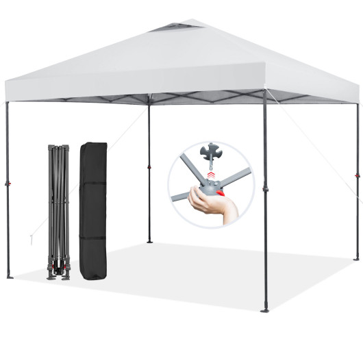 10 x 10 Feet Foldable Outdoor Instant Pop-up Canopy with Carry Bag-White - Image 5