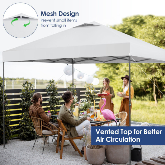 10 x 10 Feet Foldable Outdoor Instant Pop-up Canopy with Carry Bag-White - Image 4