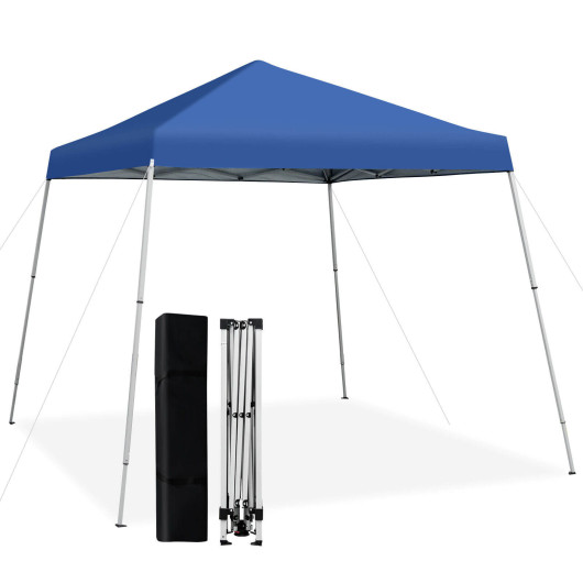 10 x 10 Feet Outdoor Instant Pop-up Canopy with Carrying Bag-Blue - Image 2