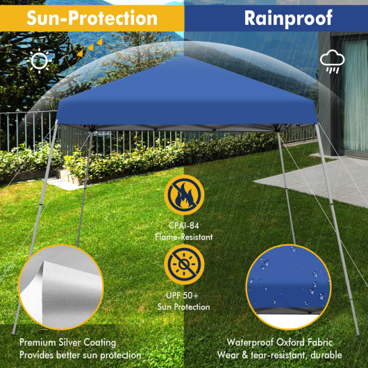 10 x 10 Feet Outdoor Instant Pop-up Canopy with Carrying Bag-Blue - Image 4
