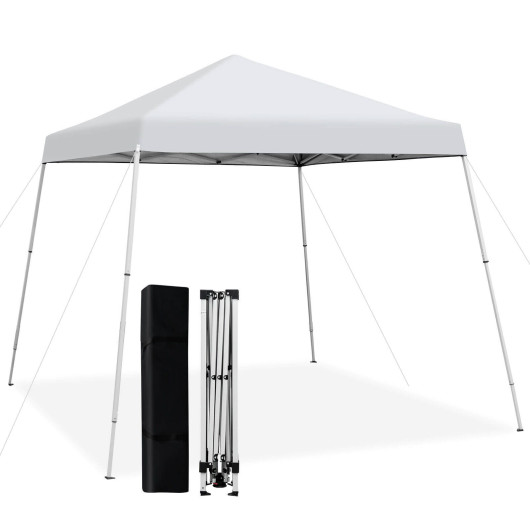 10 x 10 Feet Outdoor Instant Pop-up Canopy with Carrying Bag-White - Image 2