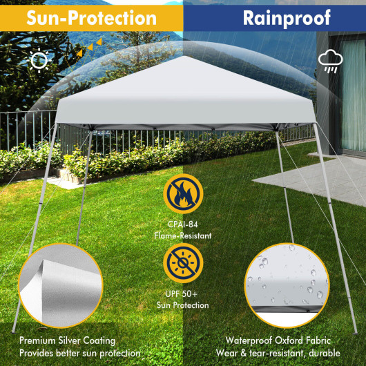 10 x 10 Feet Outdoor Instant Pop-up Canopy with Carrying Bag-White - Image 4
