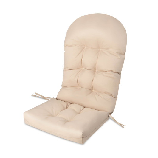 Patio Adirondack Chair Cushion with Fixing Straps and Seat Pad-Beige - Image 2