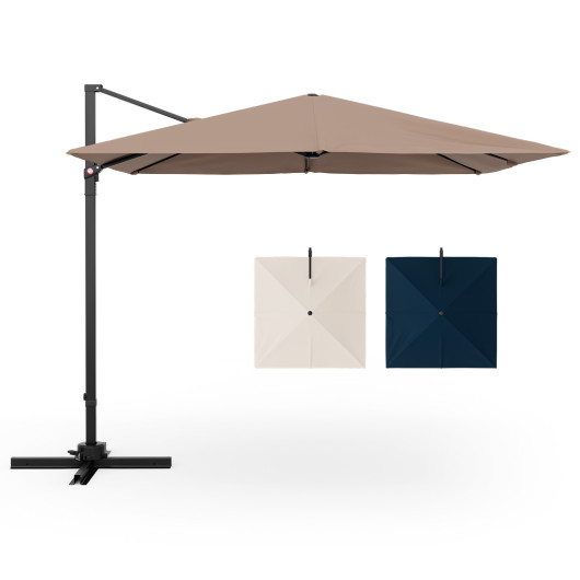 9.5 Feet Square Patio Cantilever Umbrella with 360 Rotation-Coffee